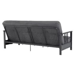 Full Harlow Metal Arm Futon Black/Gray - Room & Joy -Room & Joy GUEST e3eae9b7 0f0e 4fca a59b f7d636bd97fc
