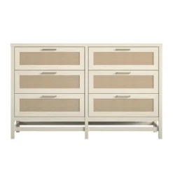 Latta 6 Drawer Dresser With Faux Rattan Ivory Oak - Room & Joy -Room & Joy GUEST e422b914 0273 4036 a25a 1c8d2cfa94ef