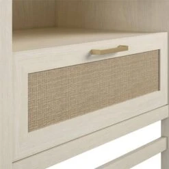 Latta TV Stand For TVs Up To 60" With Faux Rattan Ivory Oak - Room & Joy -Room & Joy GUEST e4b54c9a 7483 4713 a215 a74030d396fe