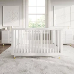 Room & Joy 26 Room & Joy Rory 3-in-1 Crib With Adjustable Mattress Height - White