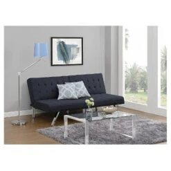 Eve Velvet Upholstered Convertible Futon - Room & Joy -Room & Joy GUEST e83df2bc 0b60 41cb a182 66b4323c4580