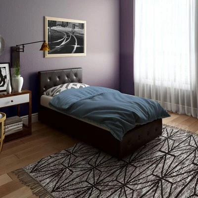 Dalia Faux Leather Upholstered Bed With Storage Black - Room & Joy 12 Dalia Faux Leather Upholstered Bed With Storage Black - Room & Joy - Image 11