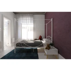 Twin Clara Metal Bed White - Room & Joy -Room & Joy GUEST eaaceb52 1fe0 46b0 9526 553a112b1aee