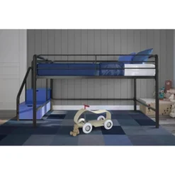 Twin Jamie Junior Loft Bed With Storage Steps Black - Room & Joy -Room & Joy GUEST eb9710c9 bfce 4b2c a98e 2a0300a86cc4