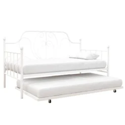 Twin Leila Metal Daybed And Trundle White - Room & Joy