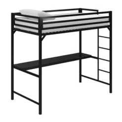 Twin Max Metal Loft Bed With Desk Black - Room & Joy -Room & Joy GUEST f01124f7 d944 463f b2fd a2d4a1065834