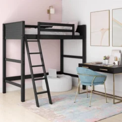 Twin Houston Kids' Wooden Loft Bed With Ladder - Room & Joy