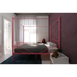 Full Clara Metal Bed Pink - Room & Joy -Room & Joy GUEST f907a82c 9a89 45c0 b176 ec1f9172e189