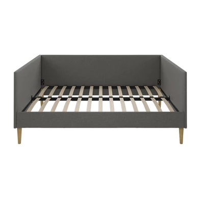 Queen Fabio Mid-Century Daybed Queen Gray Linen - Room & Joy 5 Queen Fabio Mid-Century Daybed Queen Gray Linen - Room & Joy - Image 3